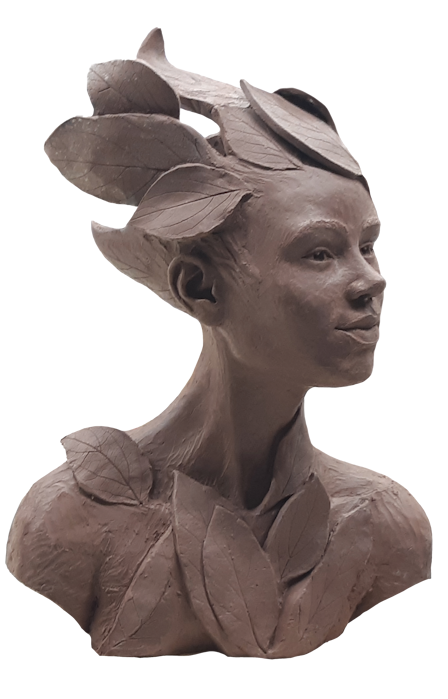 Portrait en terre cuite/argile. Axelle Perret, Toulouse