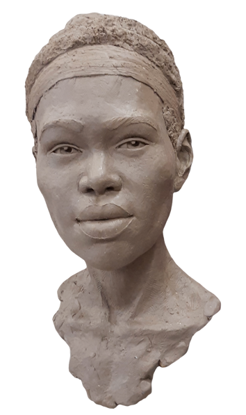 Portrait en terre cuite, argile. Axelle Perret Toulouse
